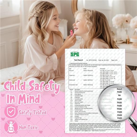 Washable Makeup Kit with Cosmetic Case (Pink) For Kids - Picture 5 of 6